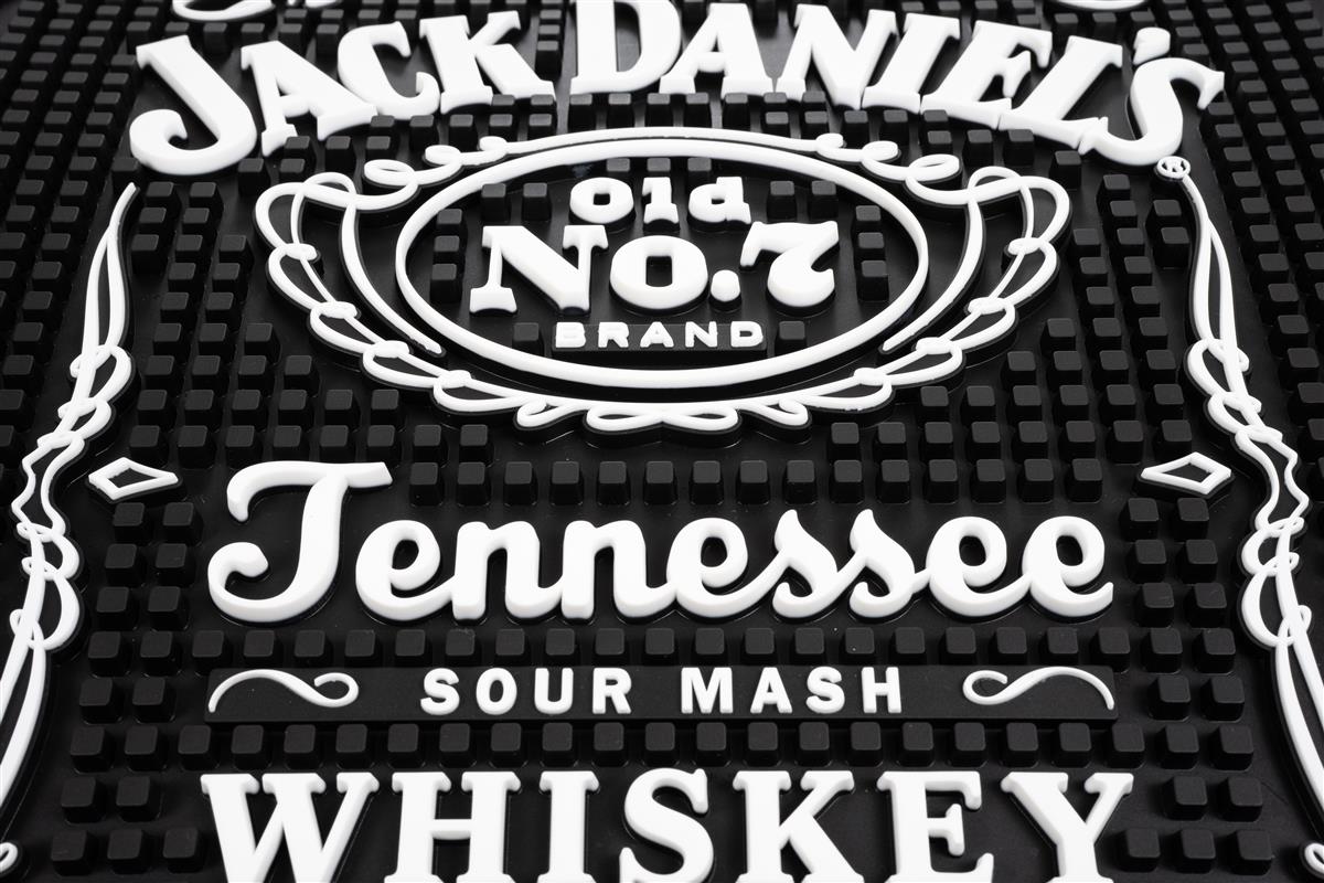 Jack Daniels Whisky Tappetino da bar Tappetino scolapiatti Accessori da bar nero 4 angolare – Vista 2