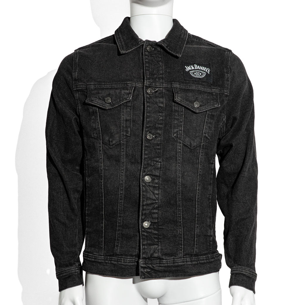 Giacca lunga in jeans Jack Daniels Whisky Men LED Giacca da festival n. 7 taglia M