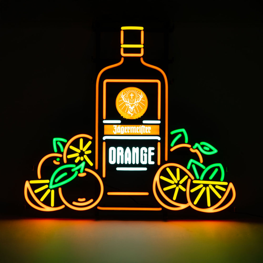 Insegna luminosa a LED Jägermeister Liquore "Bottiglia arancione" LED incl. alimentatore