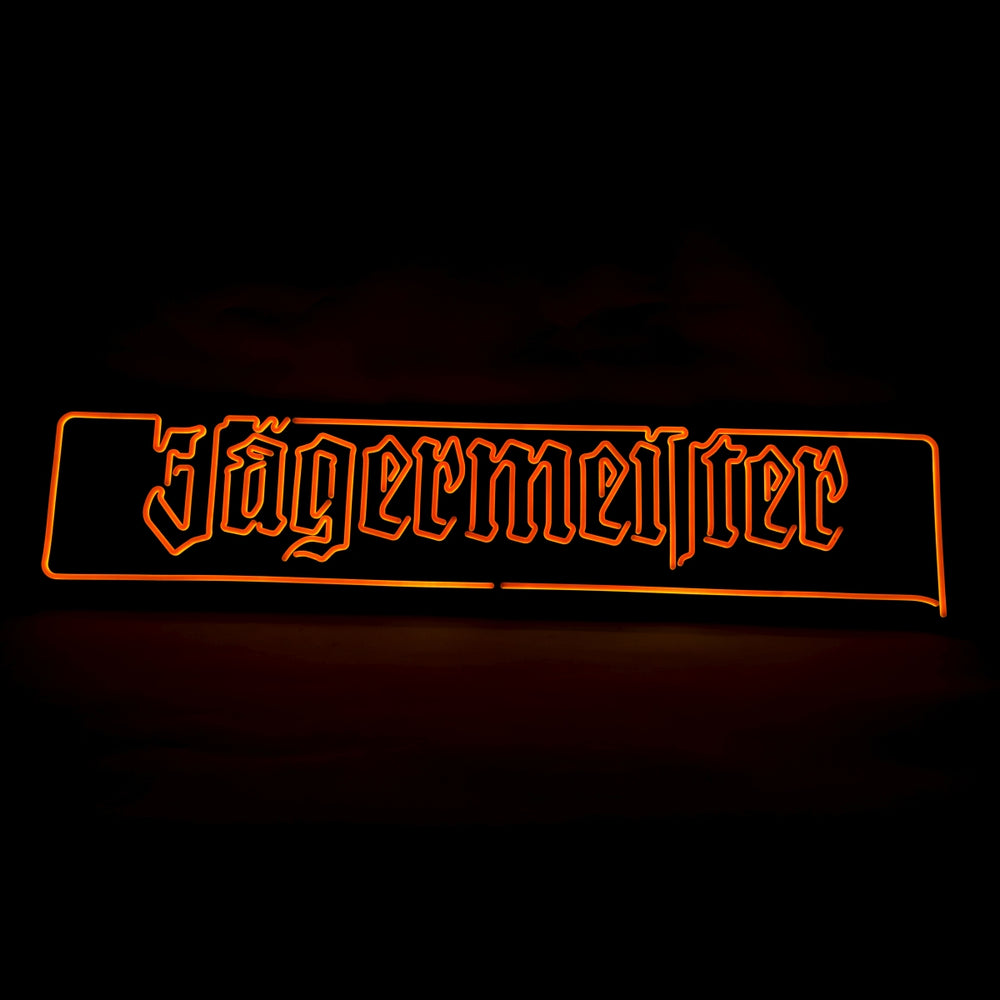 1 Jägermeister Liquore Insegna luminosa Scritta al neon Arancione LED Montaggio a parete+soffitto incl. alimentatore nuovo