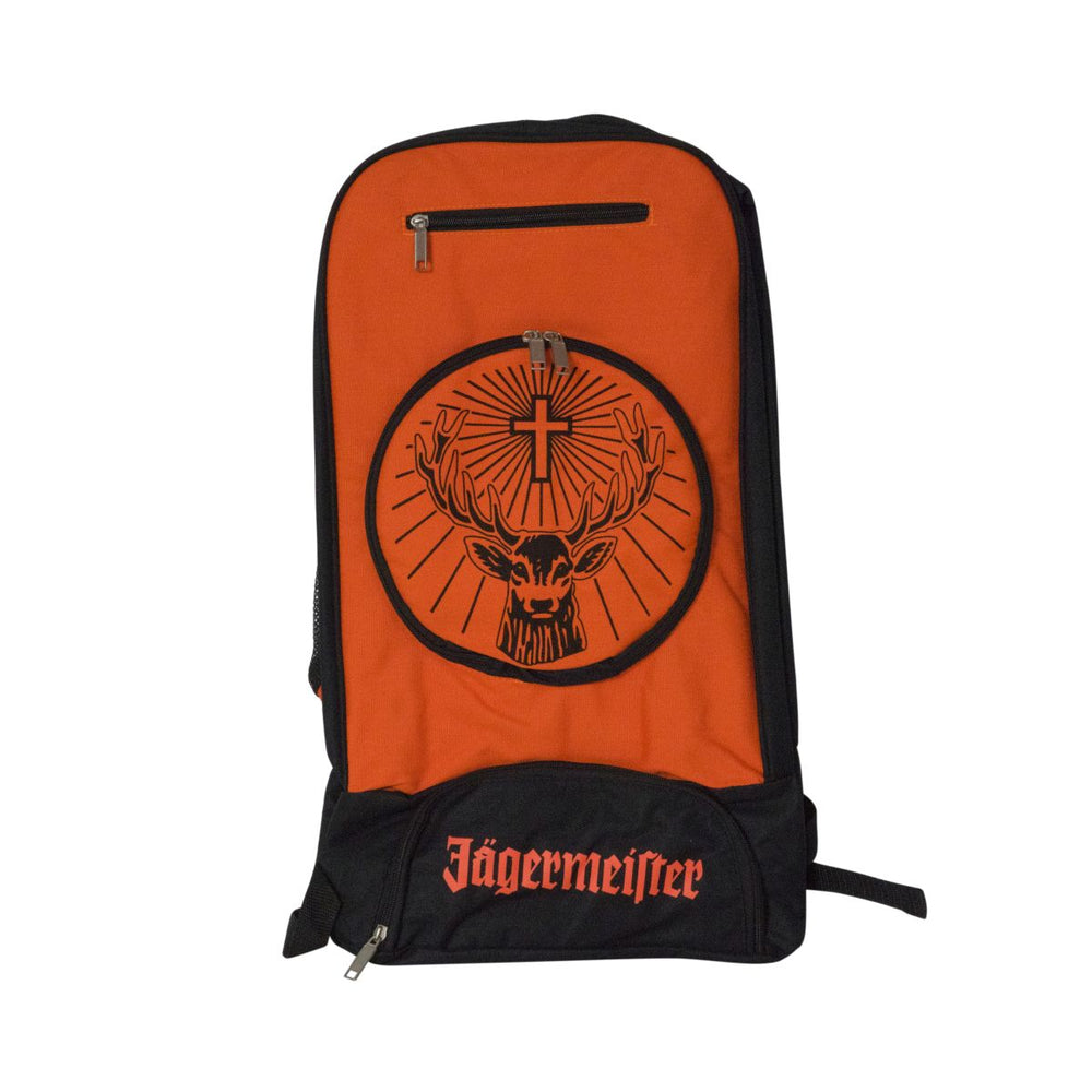 Zaino Jägermeister Backpack 4 scomparti arancione 58x33 cm borsa da trasporto Merchandise