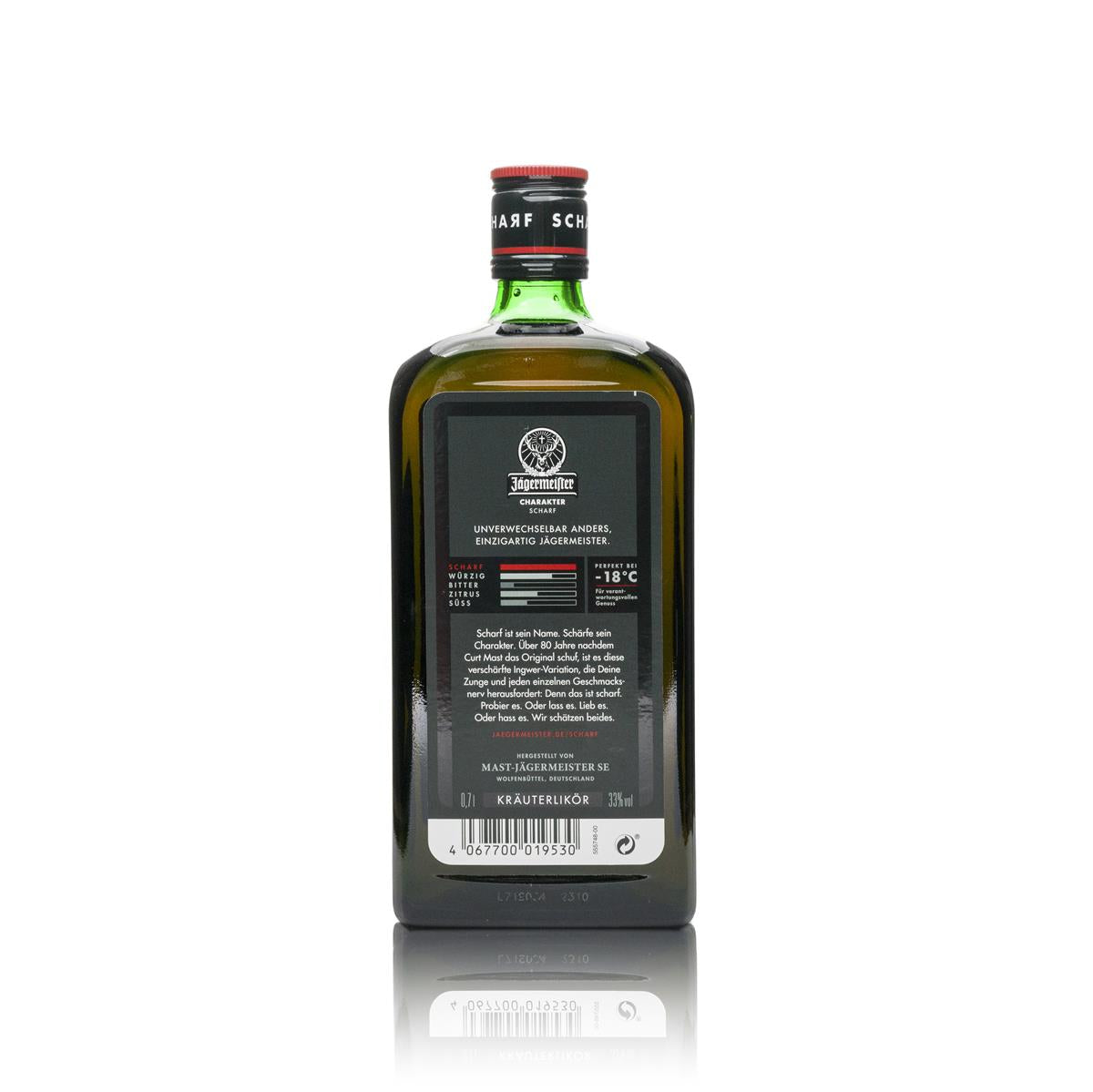 Jägermeister Scharf Liquore alle erbe Spirito 0,7 l Bottiglia 33% vol. Edizione speciale – Vista 4