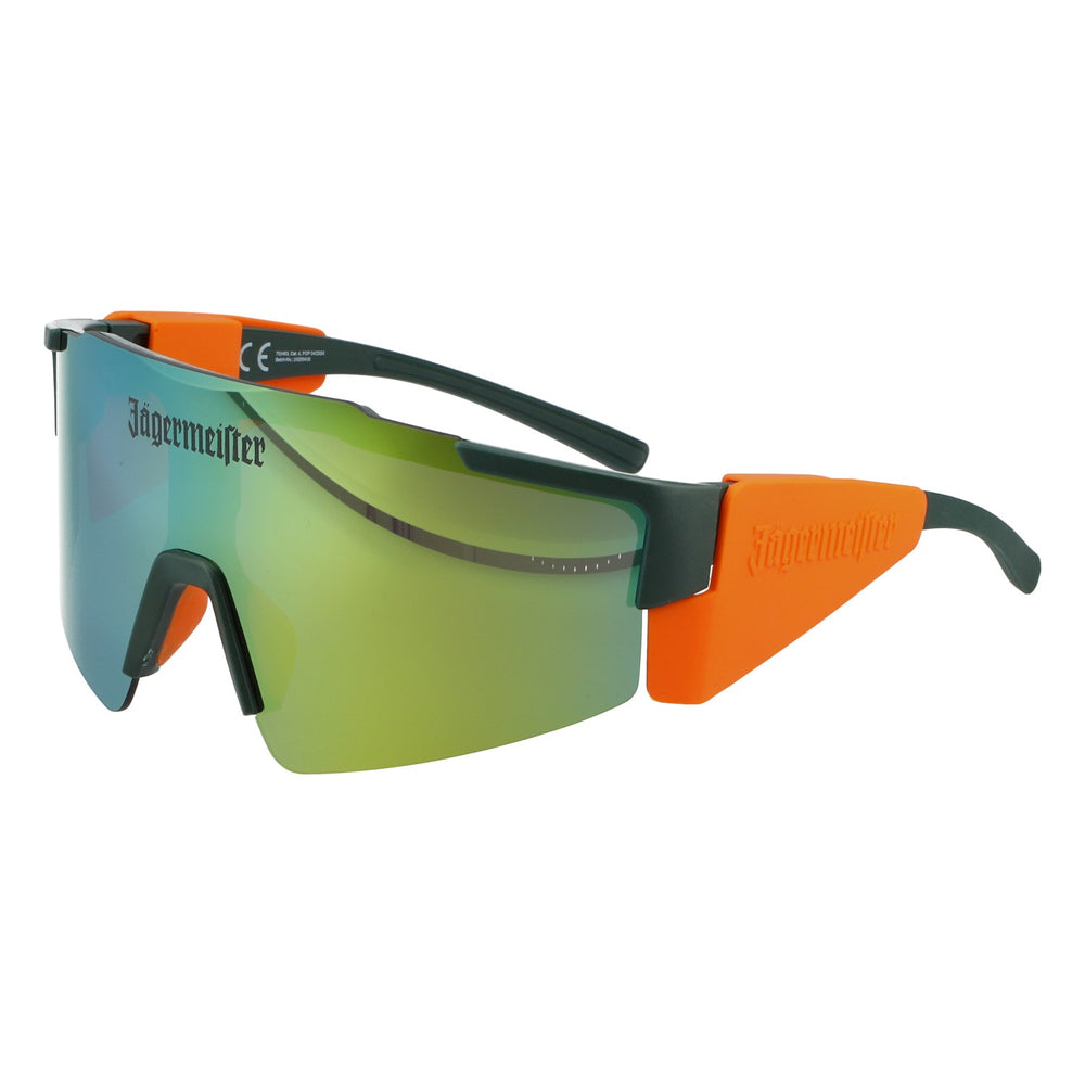 Jägermeister Occhiali da sole a montatura sottile, arancioni a specchio: un accessorio cult