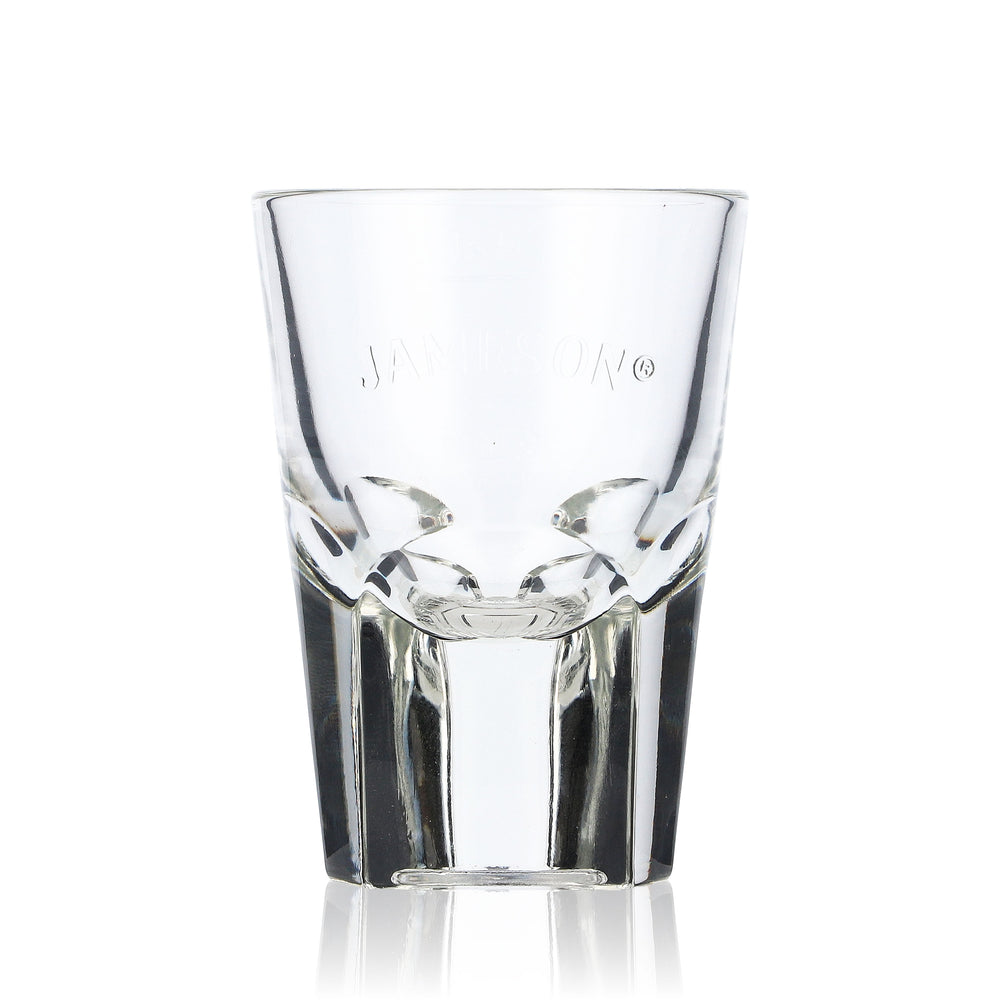 Bicchiere da whisky Jameson Bicchierino Stamper Corto 2 cl/4 cl Rilievo Fondo triangolare