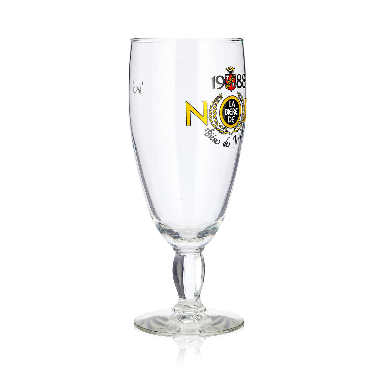 Bicchiere da birra Jenlain, calice da 0,25 l, modello Tulip Noel 1988, con stelo squadrato – Vista 3