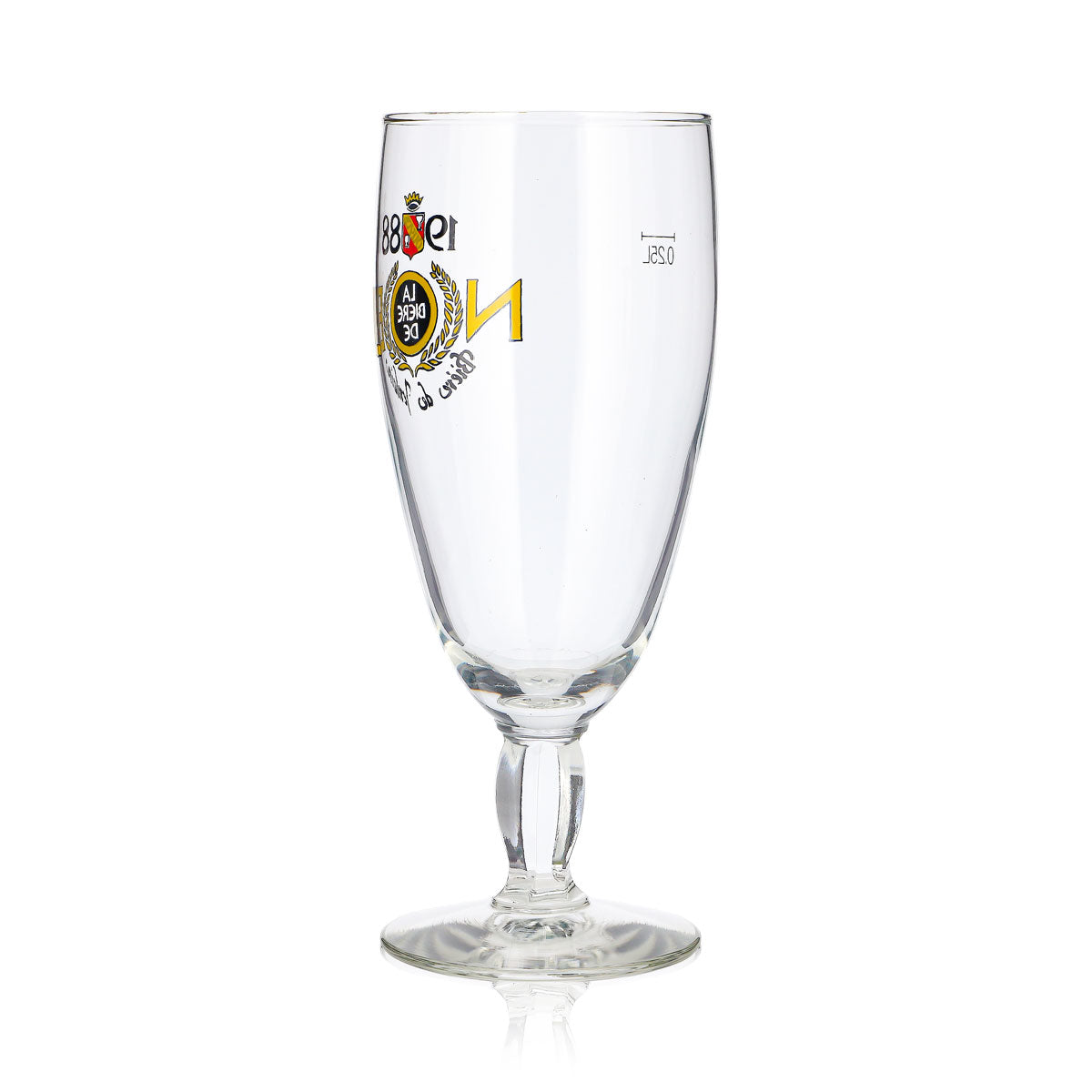 Bicchiere da birra Jenlain, calice da 0,25 l, modello Tulip Noel 1988, con stelo squadrato – Vista 4