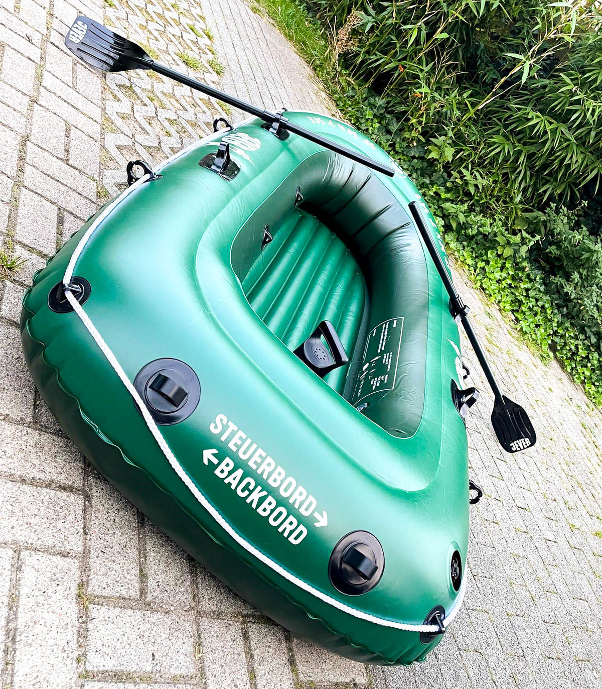 Jever Birra Gommone da esterno Canoa a remi Barca a remi 3 persone Pagaia – Vista 9