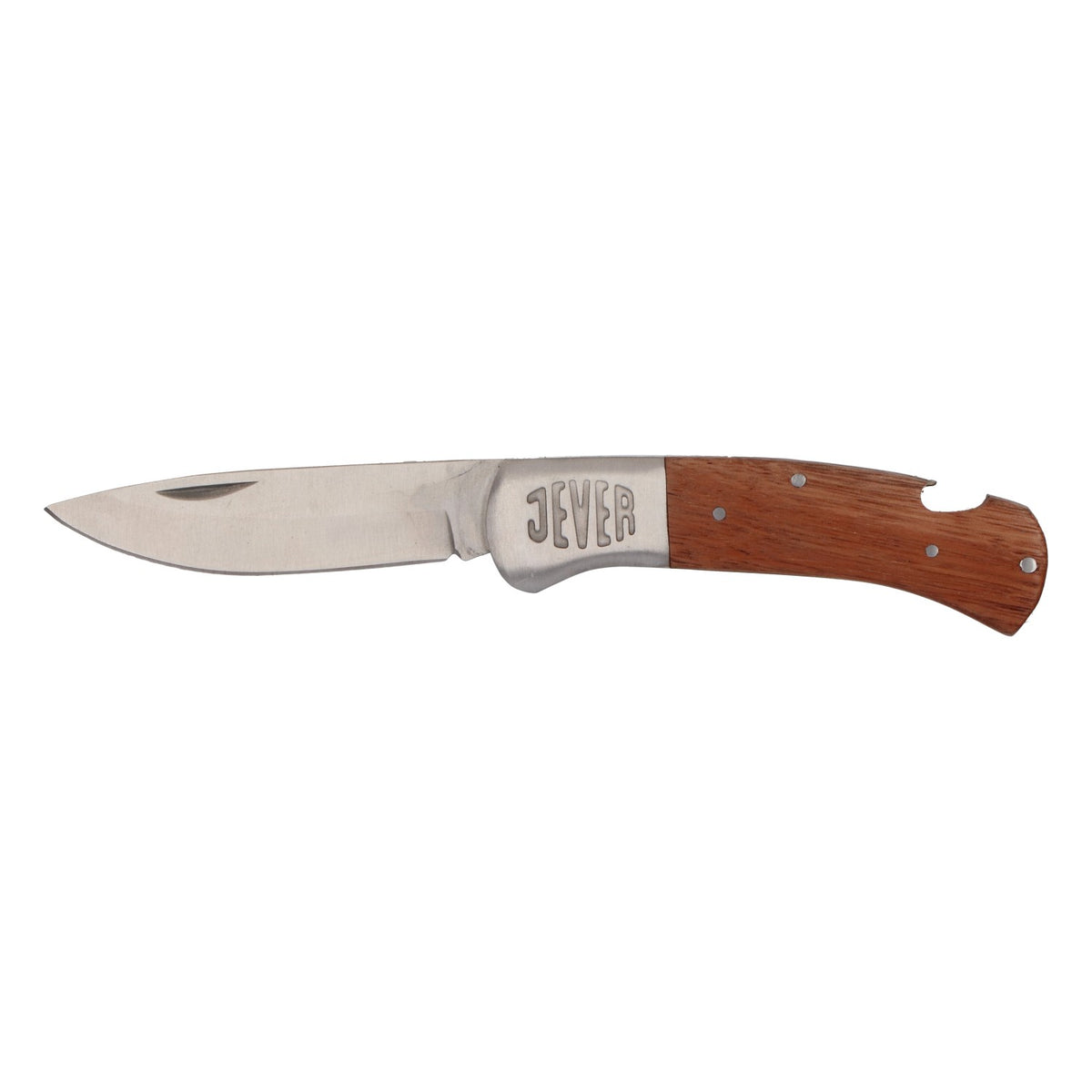Coltello da campeggio Jever Bier Outdor con manico in legno e custodia inclusa – Vista 5