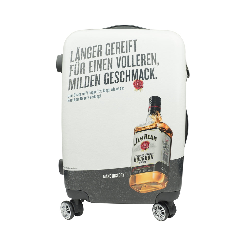 Jim Beam Whiskey Valigia Trolley Bagaglio a mano Logo Viaggio Ruote Valigia con ruote