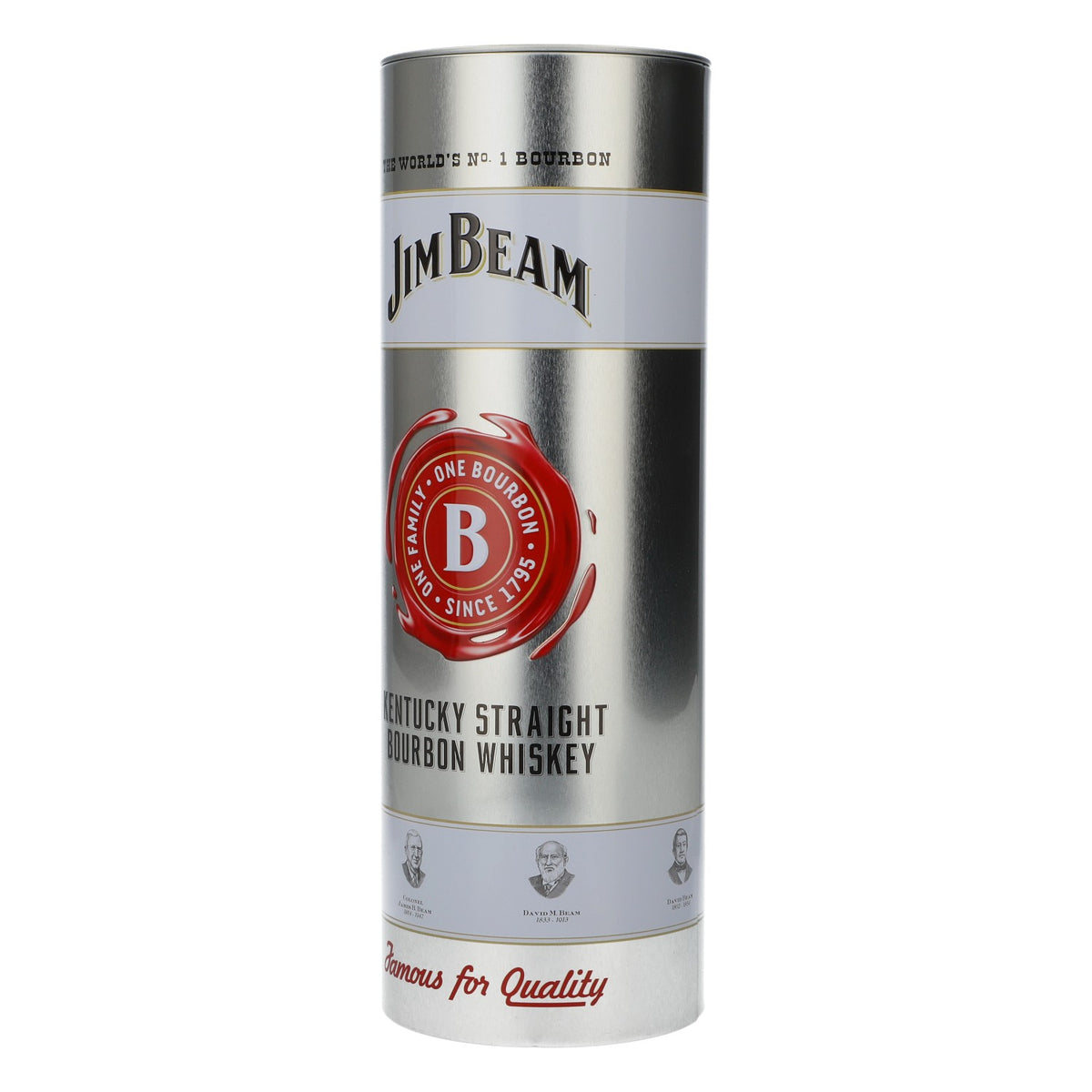 Jim Beam Whisky Lattina Decorativa Decorazione Rotonda Argento – Vista 3