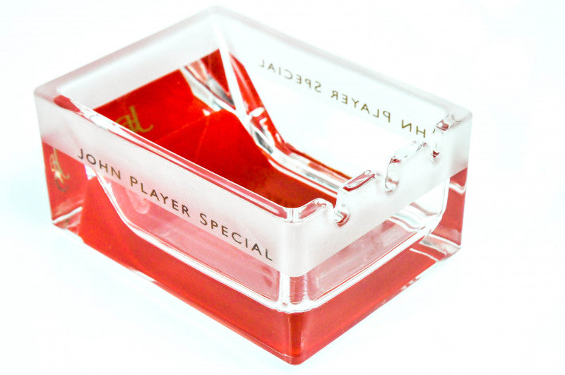 Posacenere John Player Special, fondo rosso satinato, vetro, JPS Exclusiv – Vista 3