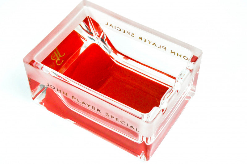 Posacenere John Player Special, fondo rosso satinato, vetro, JPS Exclusiv – Vista 4