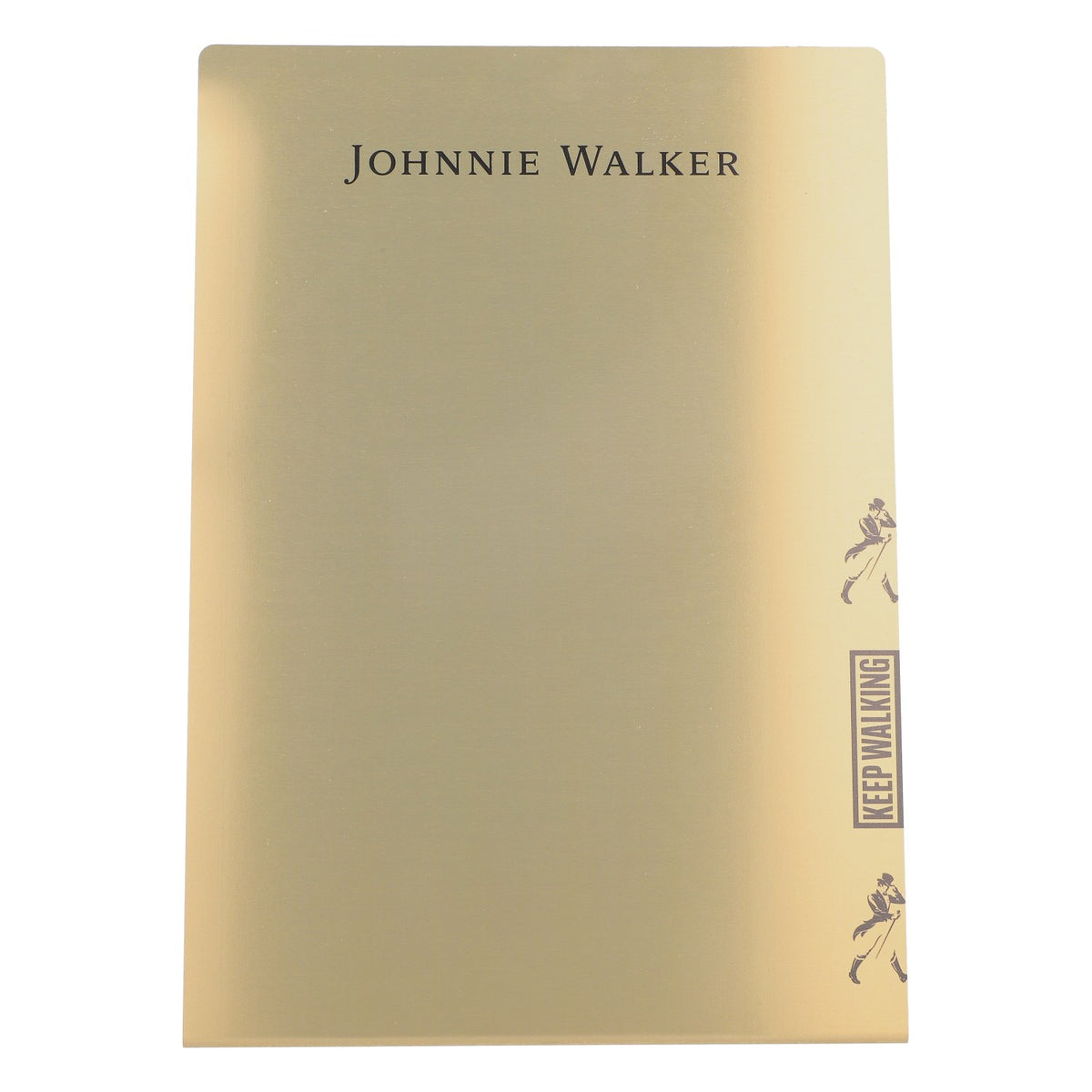 Espositore da tavolo per whisky Johnnie Walker Tabella dei prezzi Targhetta in latta dorata – Vista 2