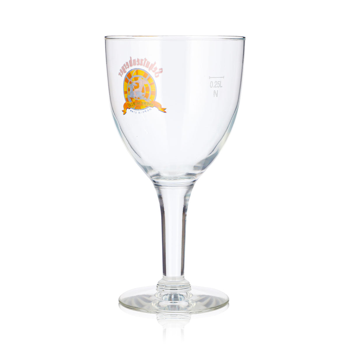 Bicchiere da birra Jubilator Schutzenberger da 0,25 l, a forma di coppa, con logo dell’arciere – Vista 4