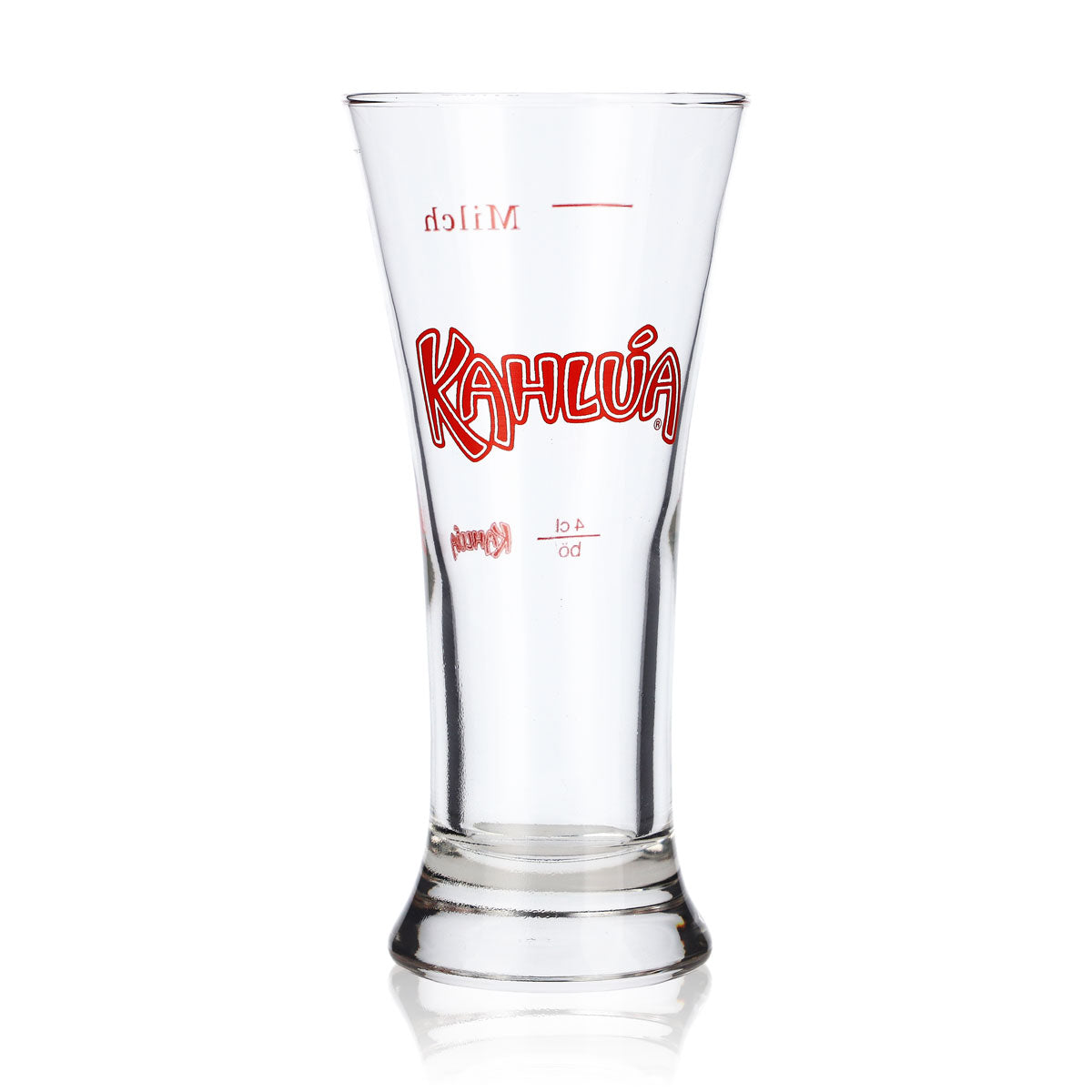 Kahlva Liquore Bicchiere da liquore 0,2 l Logo rosso 4 cl, latte Scala graduata