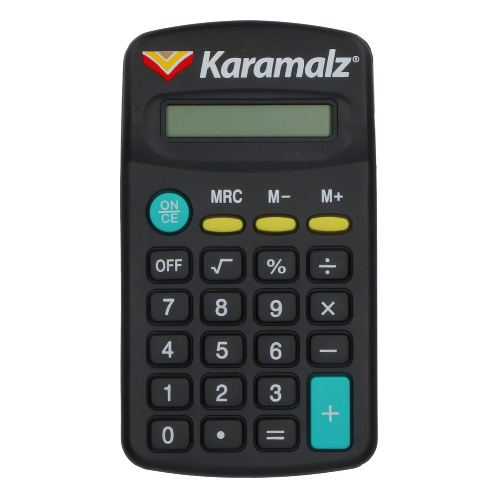 Calcolatrice tascabile Karamalz Mini, nera: un pratico gadget per gli appassionati, ideale per l'ufficio