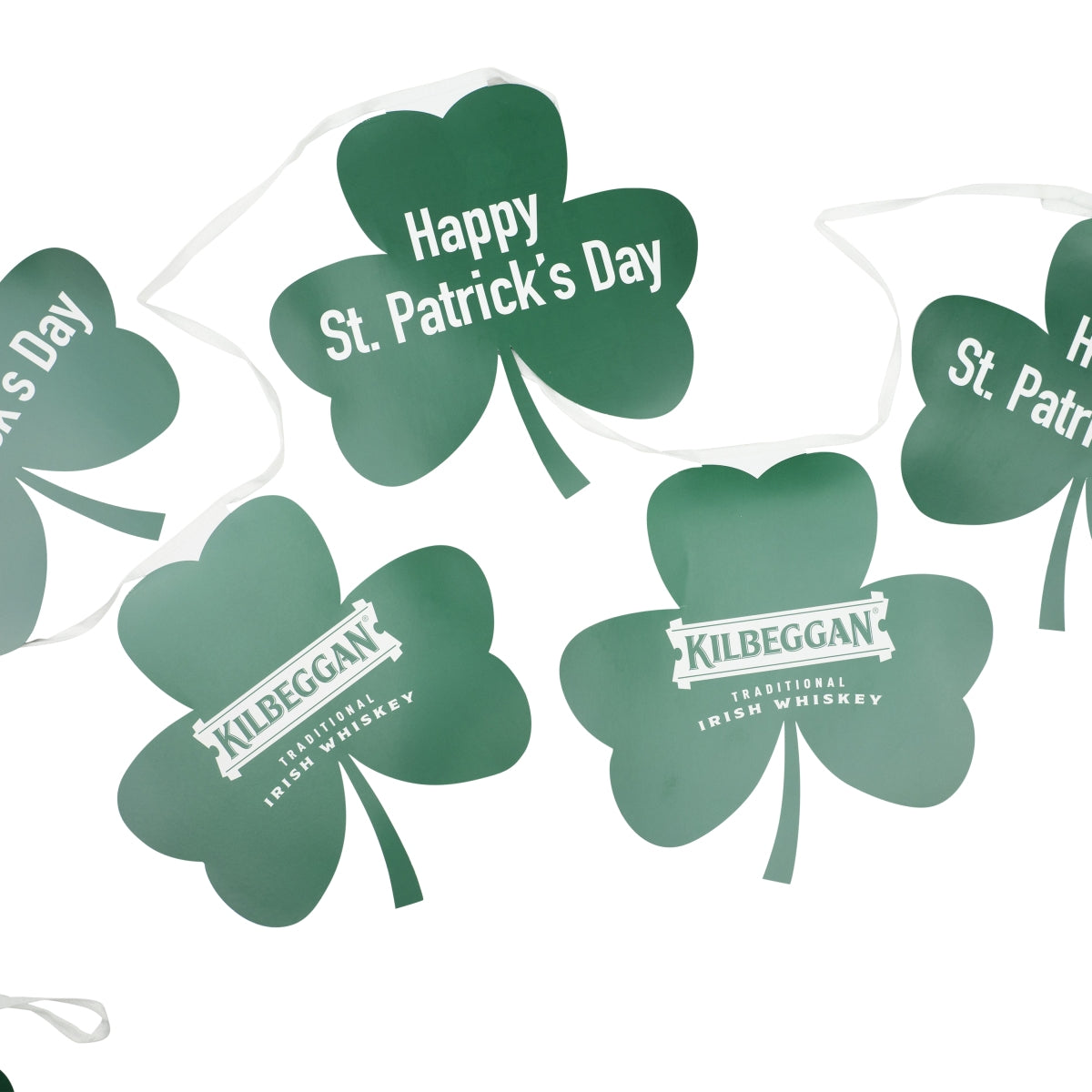 Ghirlanda Kilbeggan Whiskey trifoglio St. Patrick's Day bandierina decorazione per feste