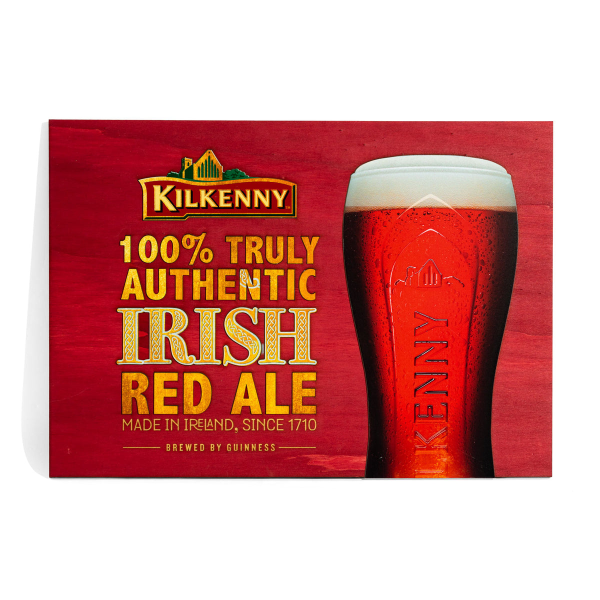 Insegna luminosa a LED Kilkenny Beer, insegna luminosa in legno rosso, alimentatore incluso – Vista 2