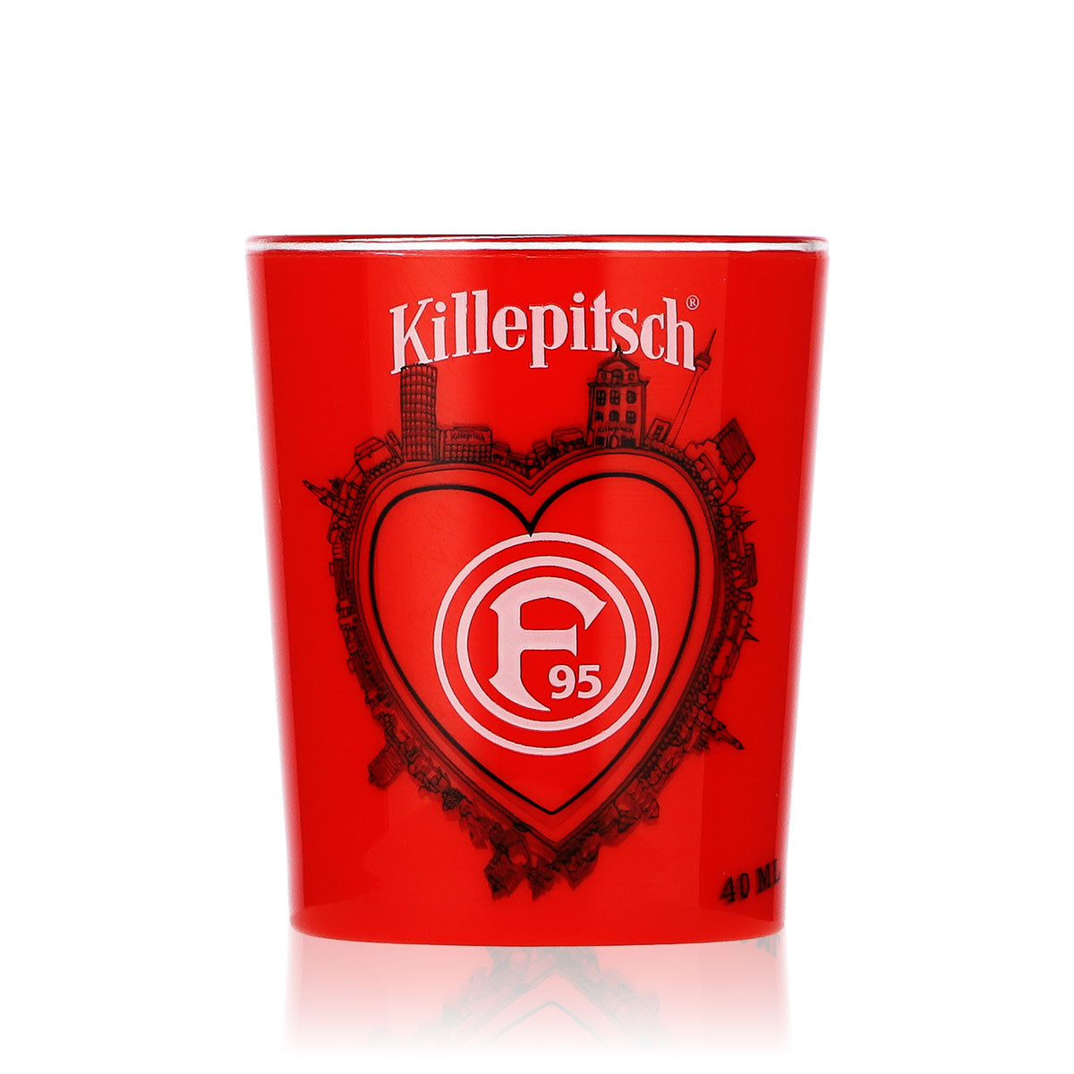Killepitsch Liquore Shot Bicchiere Stamper 4cl Bicchierino da liquore Fortuna Düsseldorf Acrilico