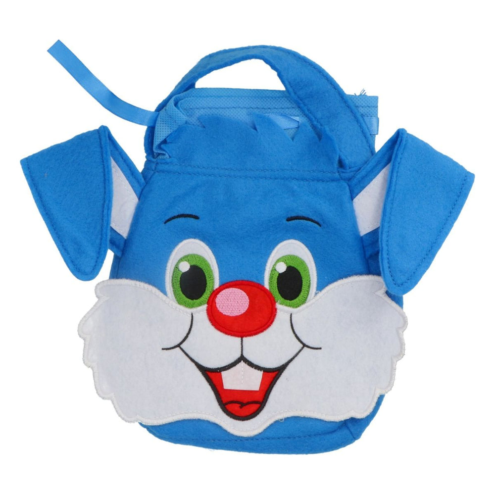 Borsa per bambini in feltro con coniglietto pasquale blu