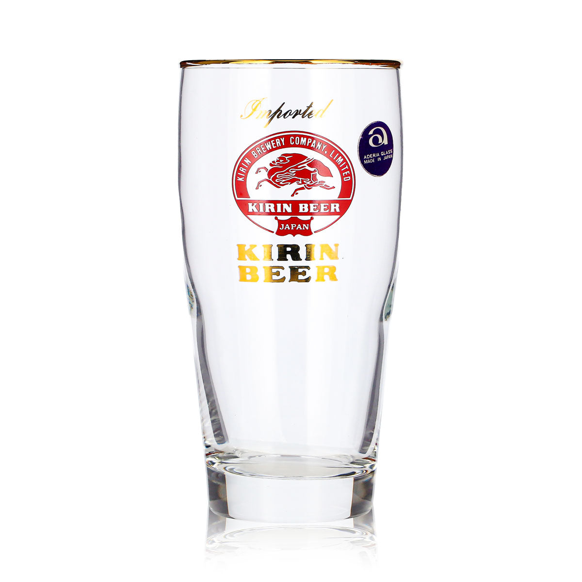 Bicchiere da birra Kirin Ichiban da 0,25 l, con bordo dorato, importato, con scritta dorata – Vista 2