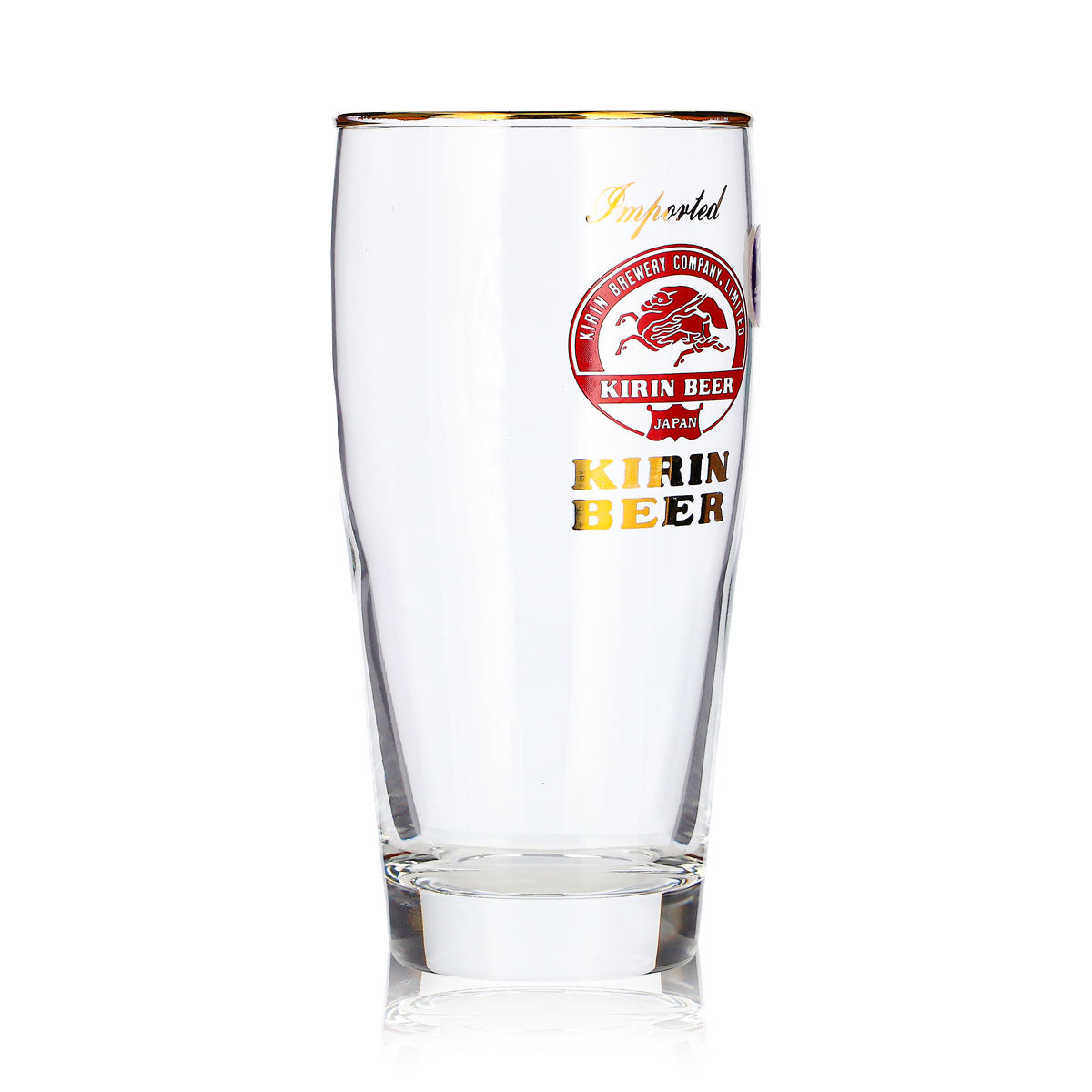 Bicchiere da birra Kirin Ichiban da 0,25 l, con bordo dorato, importato, con scritta dorata – Vista 3