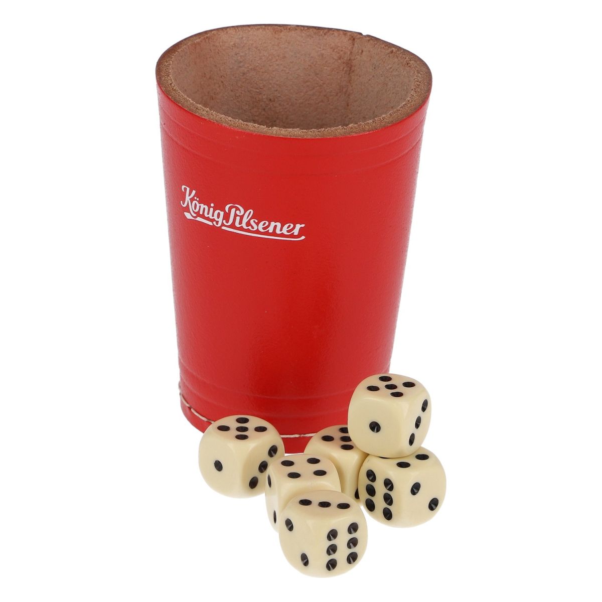 Re Pilsener Bicchiere da birra cubo Gioco dei dadi Gioco alcolico Mäxle Merchandise Party