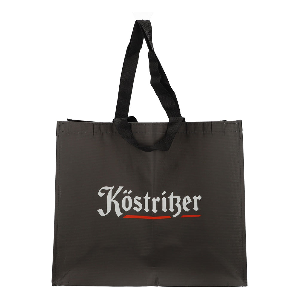 Borsa da trasporto per birra Köstritzer XXL, borsa della spesa nera, articoli per tifosi, robusta