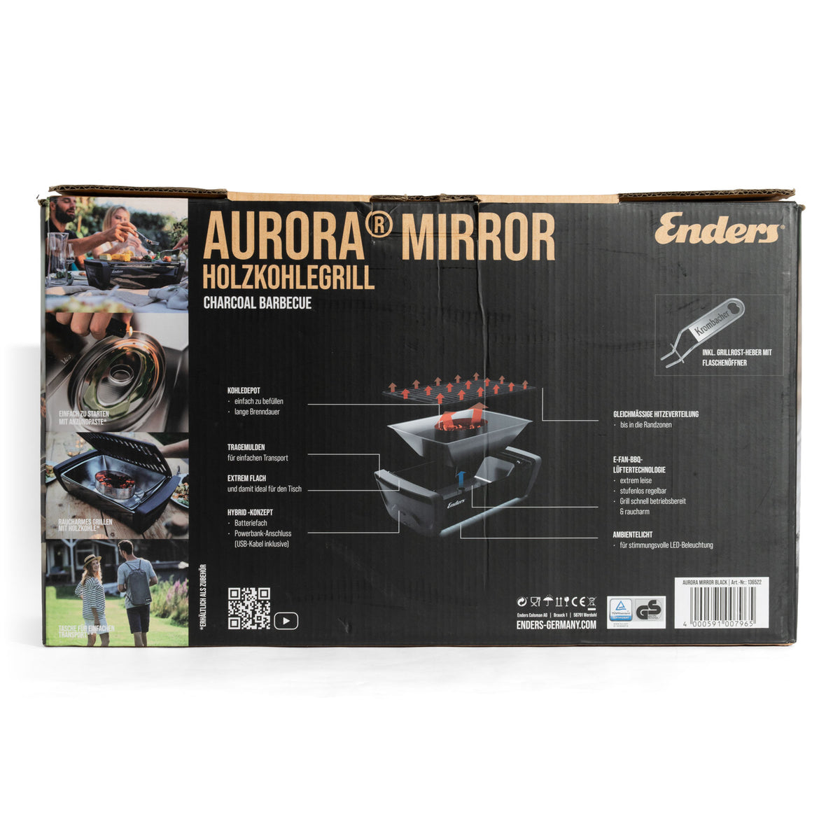 Birra Krombacher Grill Knister BBQ Portatile Barbecue a carbonella interamente in metallo Small – Vista 7