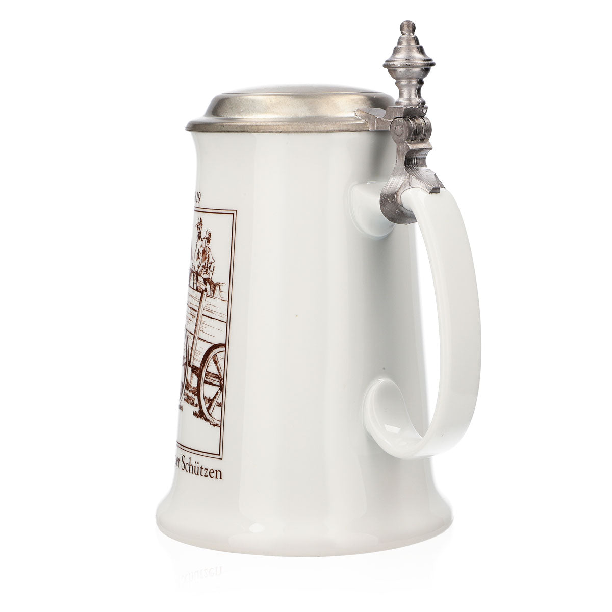 Bicchiere da birra Krombacher boccale annuale 1988 boccale in ceramica Seidel con coperchio in peltro 0,9 l – Vista 4