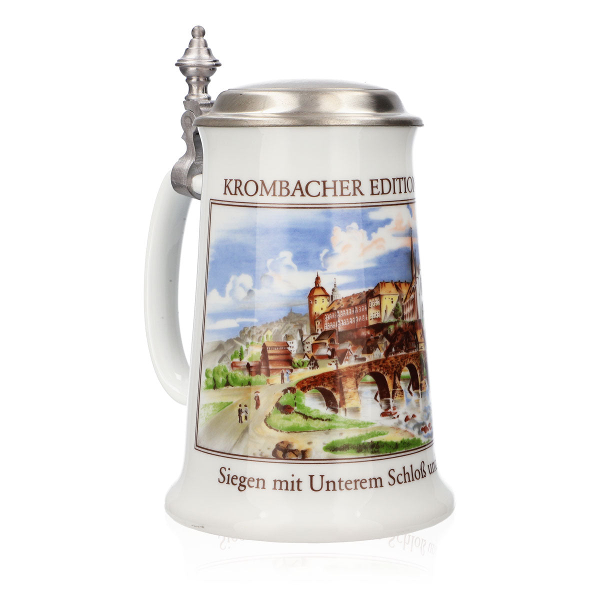 Bicchiere da birra Krombacher Boccale annuale 1989 Boccale in gres Seidel Coperchio in peltro 0,9 l Boccale – Vista 2