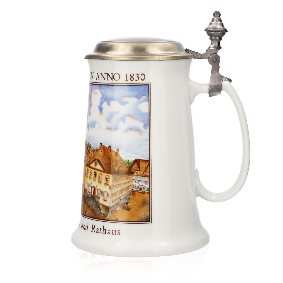 Bicchiere da birra Krombacher Boccale annuale 1990 Boccale in gres Seidel Coperchio in stagno 0,9 l Boccale – Vista 5