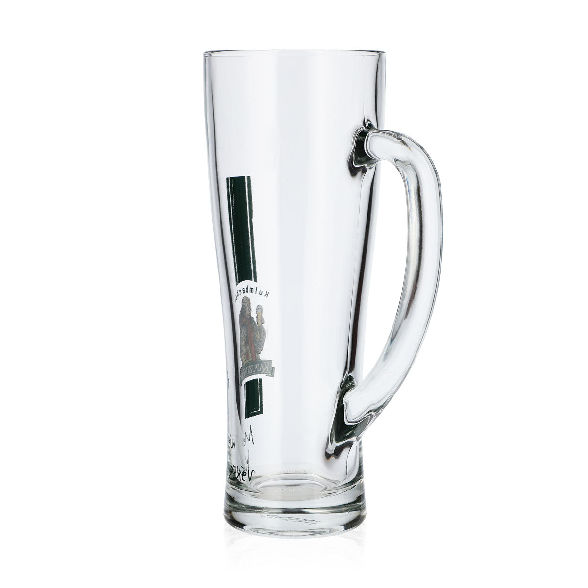 Bicchiere da birra Kulmbacher Reichelbräu, boccale da birra da 0,5 l, bicchiere con manico e logo verde Il mio – Vista 4