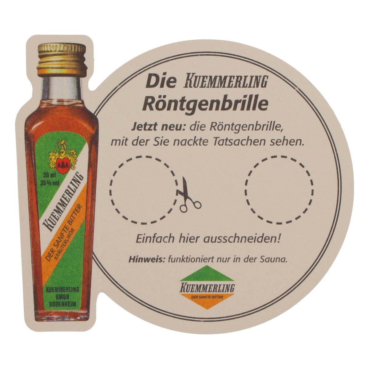 Kümmerling Liquore Sottobicchieri Sottobicchieri Occhiali a raggi X