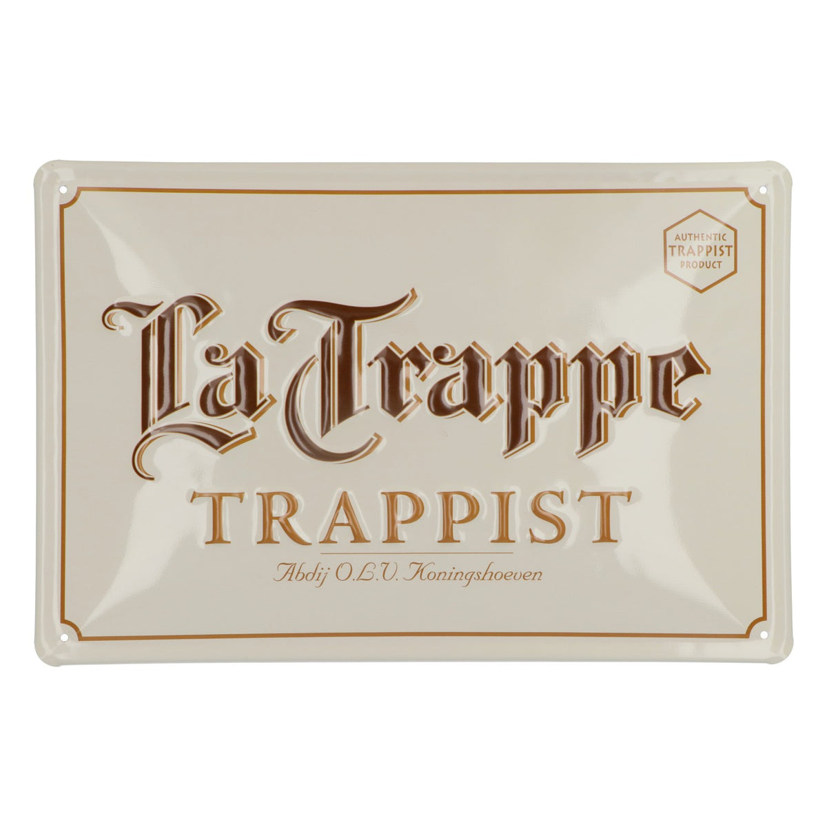 La Trappe Birra Targhetta pubblicitaria Decorazione da parete 30x20 cm Beige