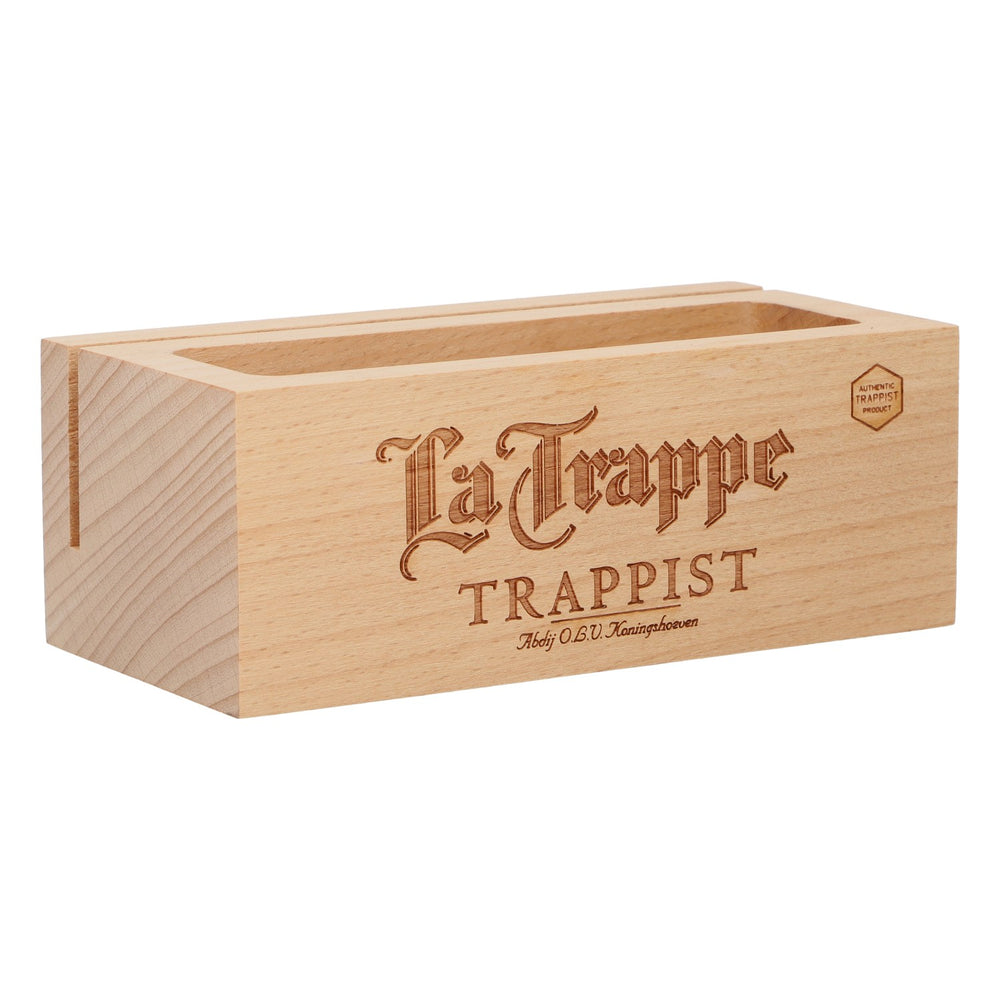 La Trappe Birra Espositore da tavolo Portacartoline Tabella dei prezzi Legno vero
