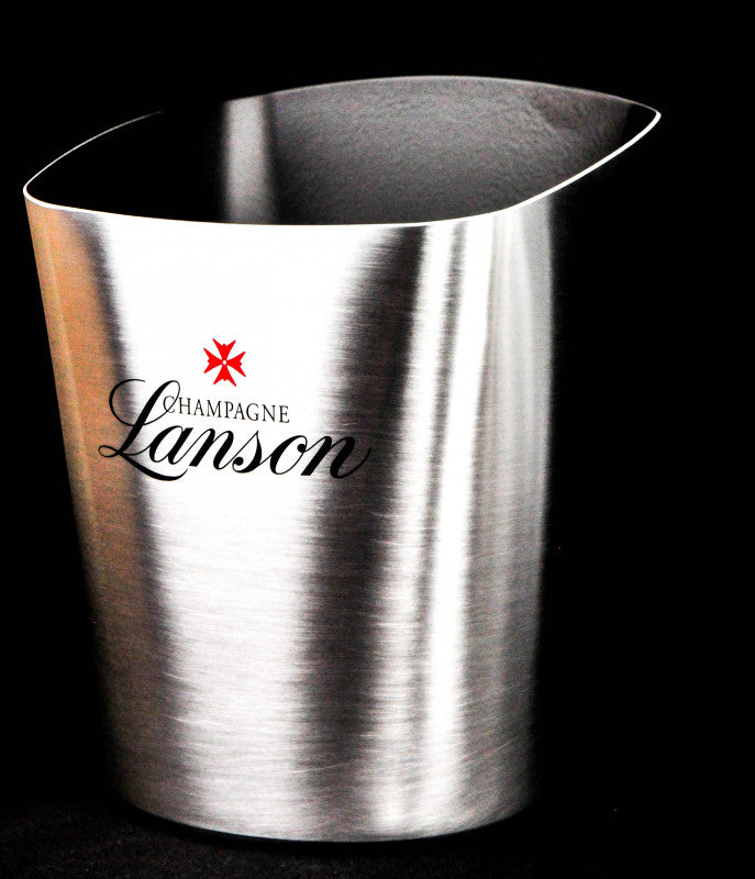 Lanson - Raffredda bottiglie per champagne con contenitore per cubetti di ghiaccio in acciaio inossidabile, argento, nuovo – Vista 2