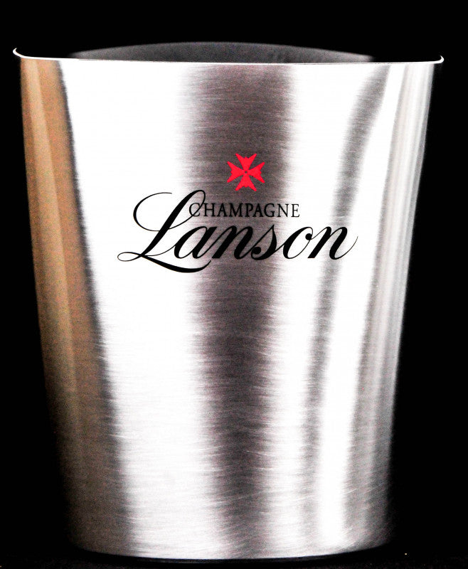 Lanson - Raffredda bottiglie per champagne con contenitore per cubetti di ghiaccio in acciaio inossidabile, argento, nuovo – Vista 3
