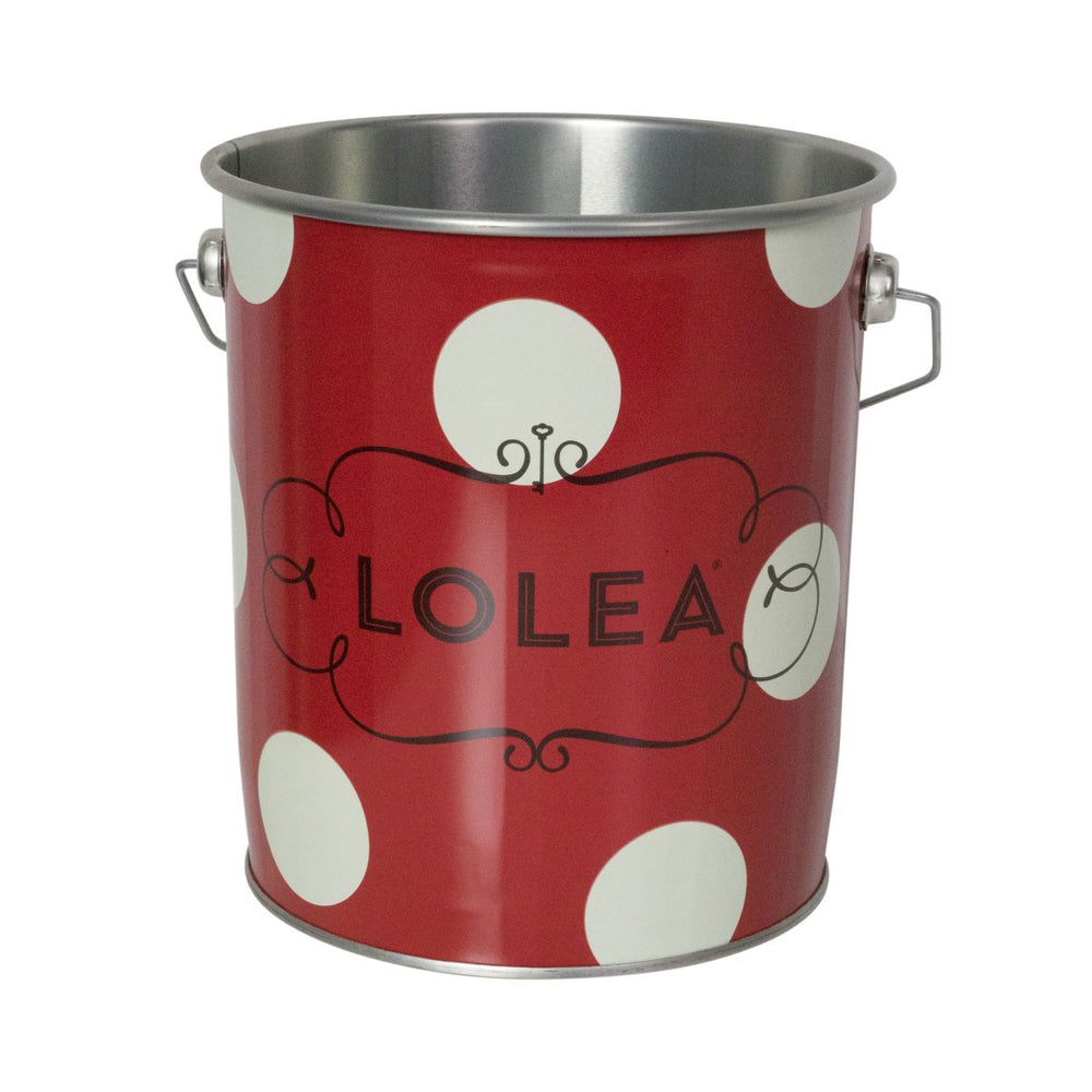 Lolea Secchiello in metallo rosso con manico Snack Posate Stoviglie Decorazioni Cubetti di ghiaccio