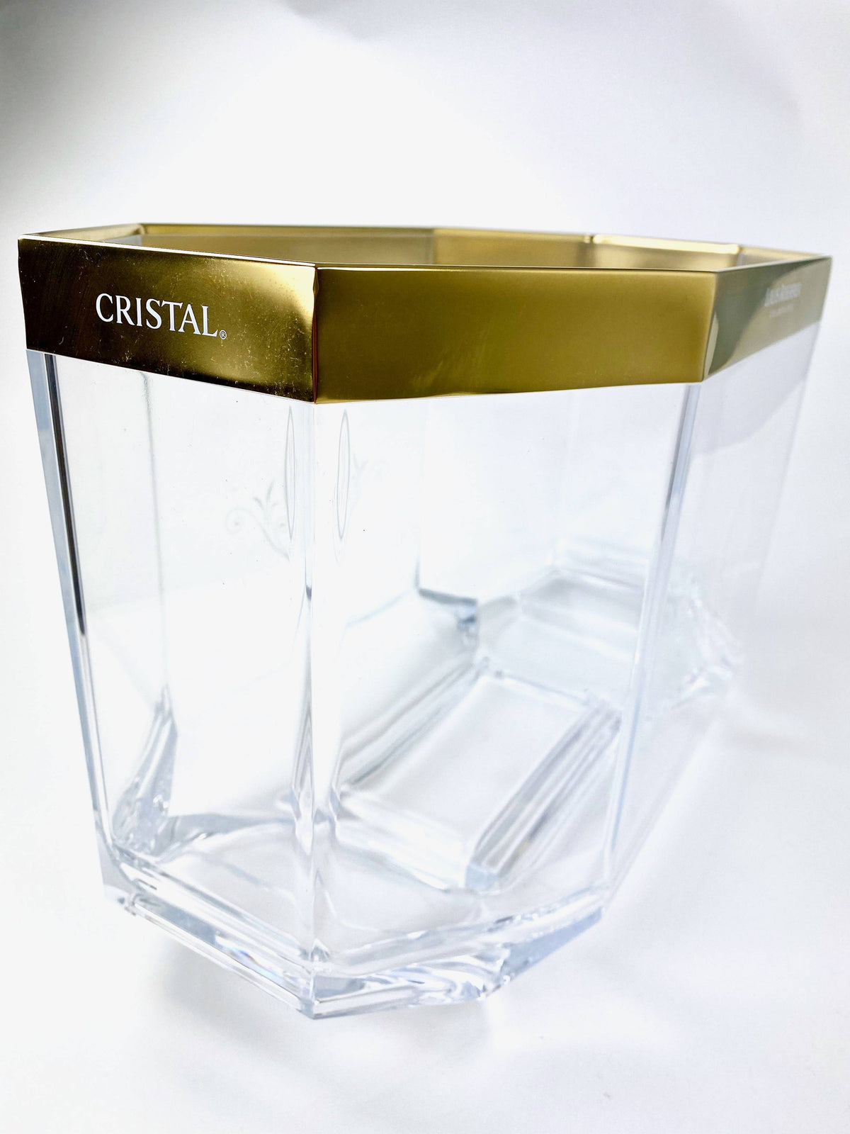 Louis Roederer Champagne Raffredda bottiglie Contenitore per cubetti di ghiaccio Jeroboam trasparente Bordo dorato – Vista 2