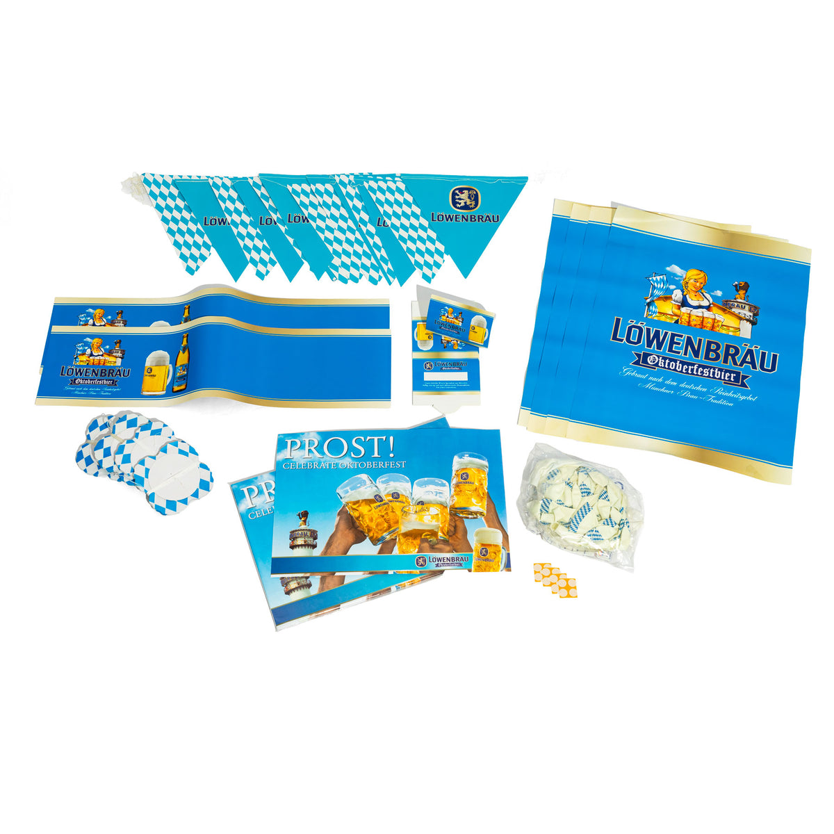 Set birra Löwenbräu 4 pezzi Set per feste Espositore da tavolo Palloncini Ghirlanda