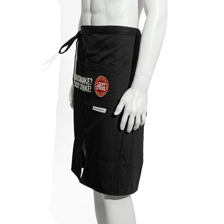 Grembiule Lucky Strike Grembiule da bar Grembiule da bistrot corto Cameriere Nero Logo Grande – Vista 4