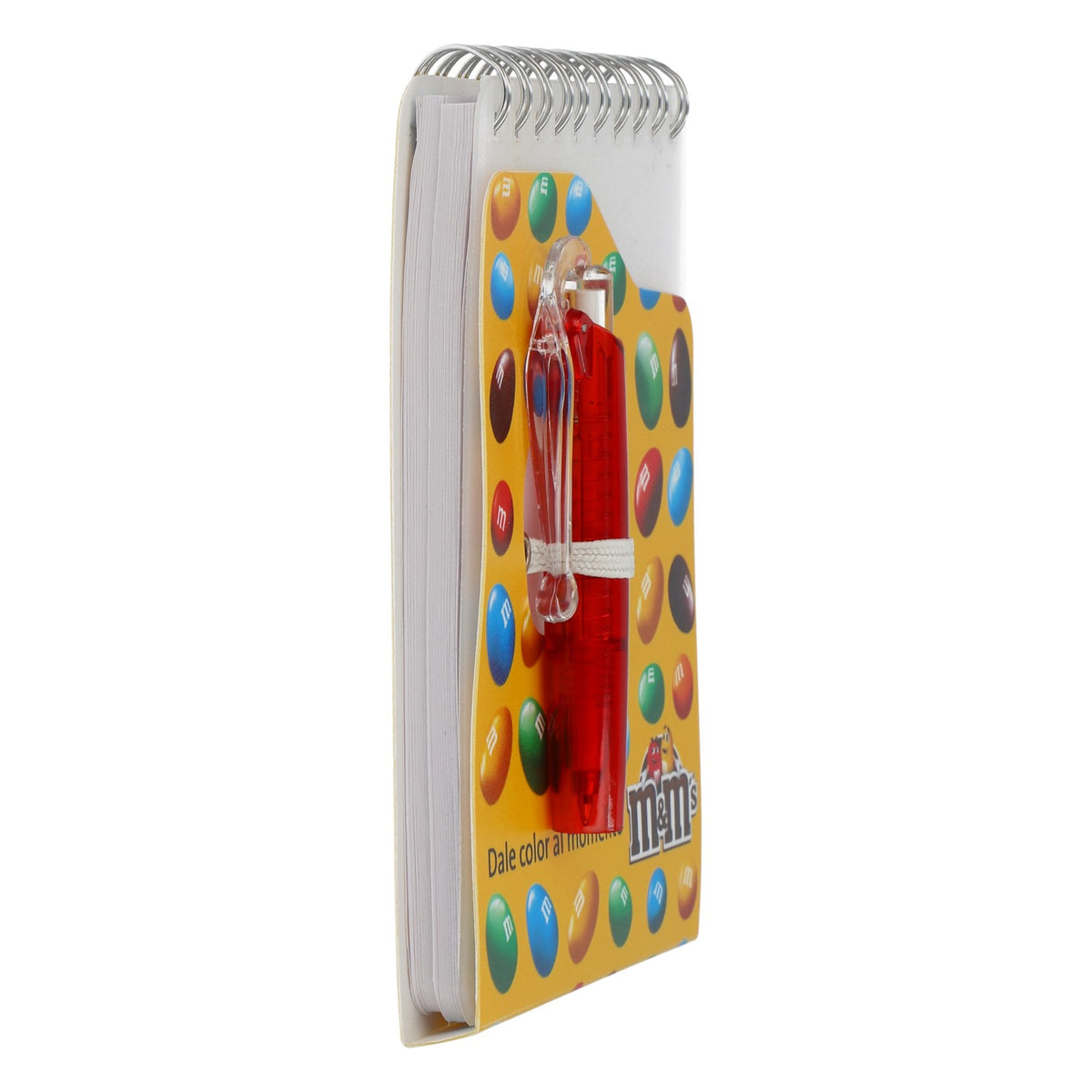 Blocco note con caramelle M&M, penna inclusa, nuovo, carta gialla, appunti – Vista 2
