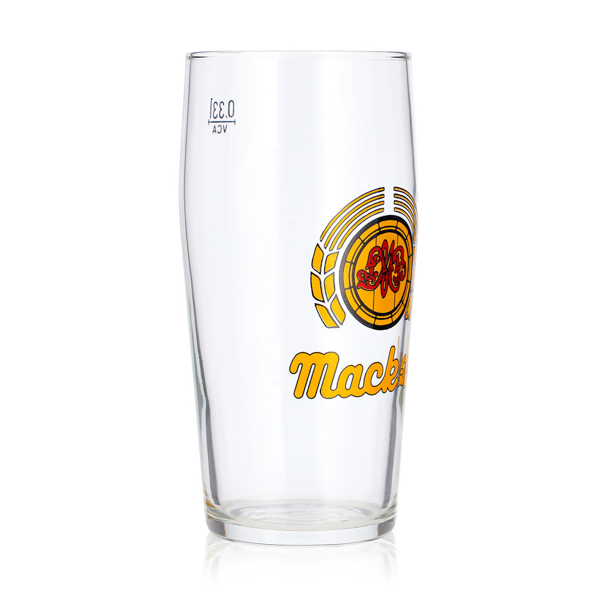 Bicchiere da birra Mack 0,33 l Willi Becher con logo giallo, bicchiere da long drink VCA, bicchiere da birra Willibecher – Vista 2