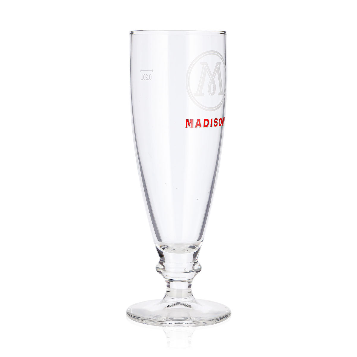 Bicchiere da birra Madison da 0,2 l, a forma di coppa, con logo rosso, per long drink – Vista 2