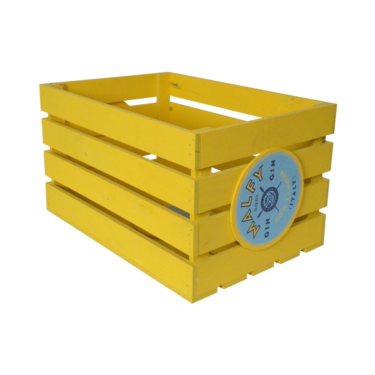 Malfy Gin Cassa in legno 45x31x26cm Cassa espositiva Decorazione Pubblicità Merchandising
