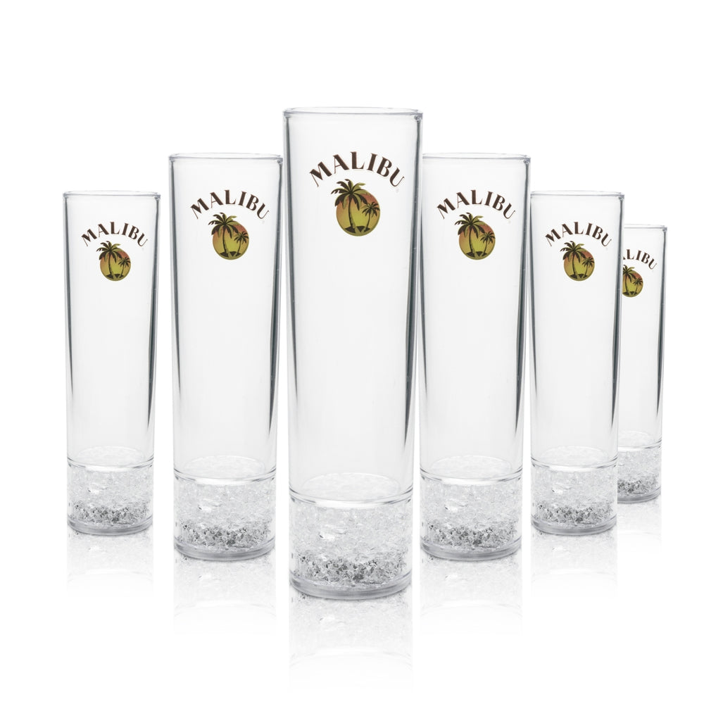 Liquore Malibu Bicchiere 0,2 l Bicchieri LED Cocos Strawberry Rum Longdrink Cocktai