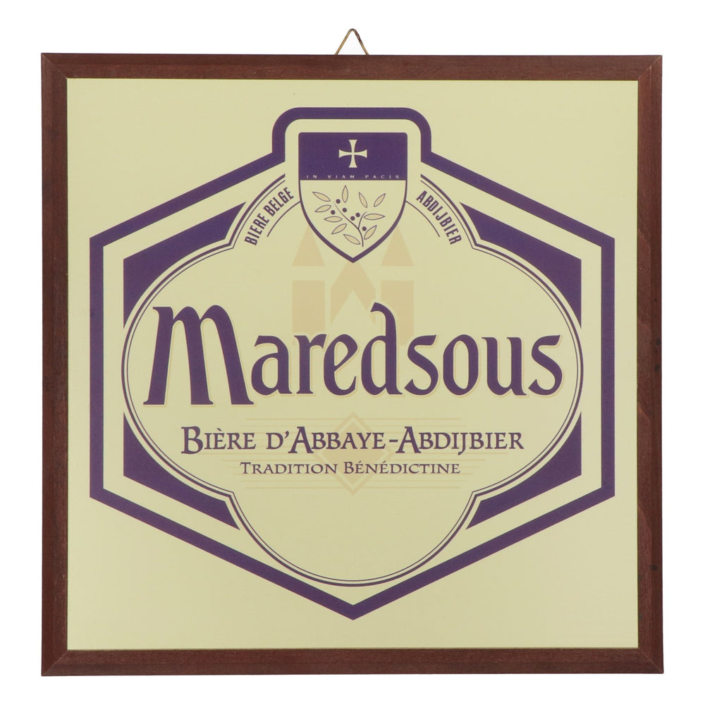 Birra Maredsous Decorazione da parete Stampa murale 33x33 cm Cornice in legno