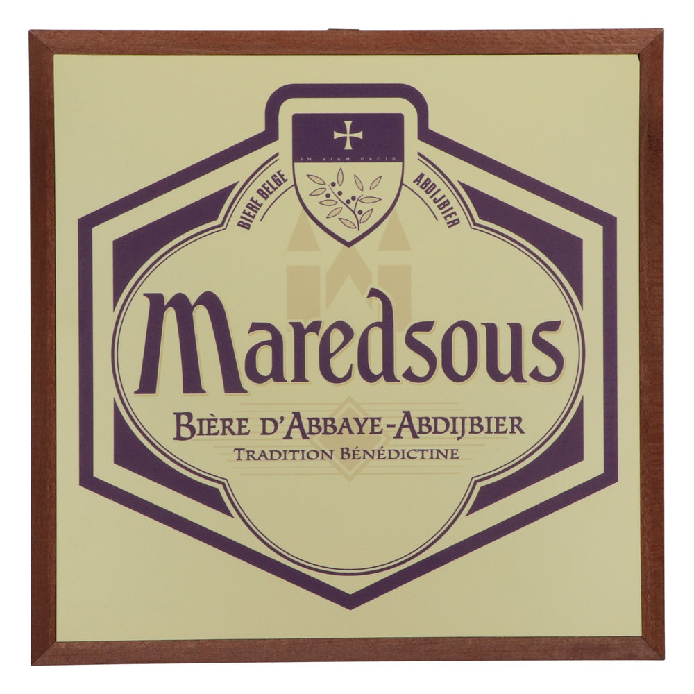 Maredsous Birra Quadro Decorazione da parete Quadro Legno 32,5 cm x 32,5 cm