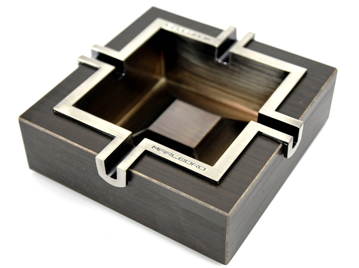 Marlboro Design Posacenere Posacenere Acciaio inossidabile / Effetto legno Angolare